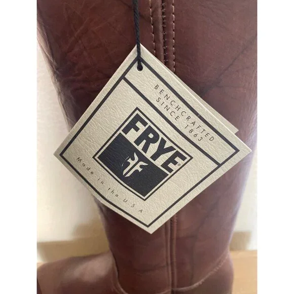 Frye 14L Tall Leather Campus Boots Brown Men 11 87290 VTG Made in USA NEW No Box - Picture 7 of 15